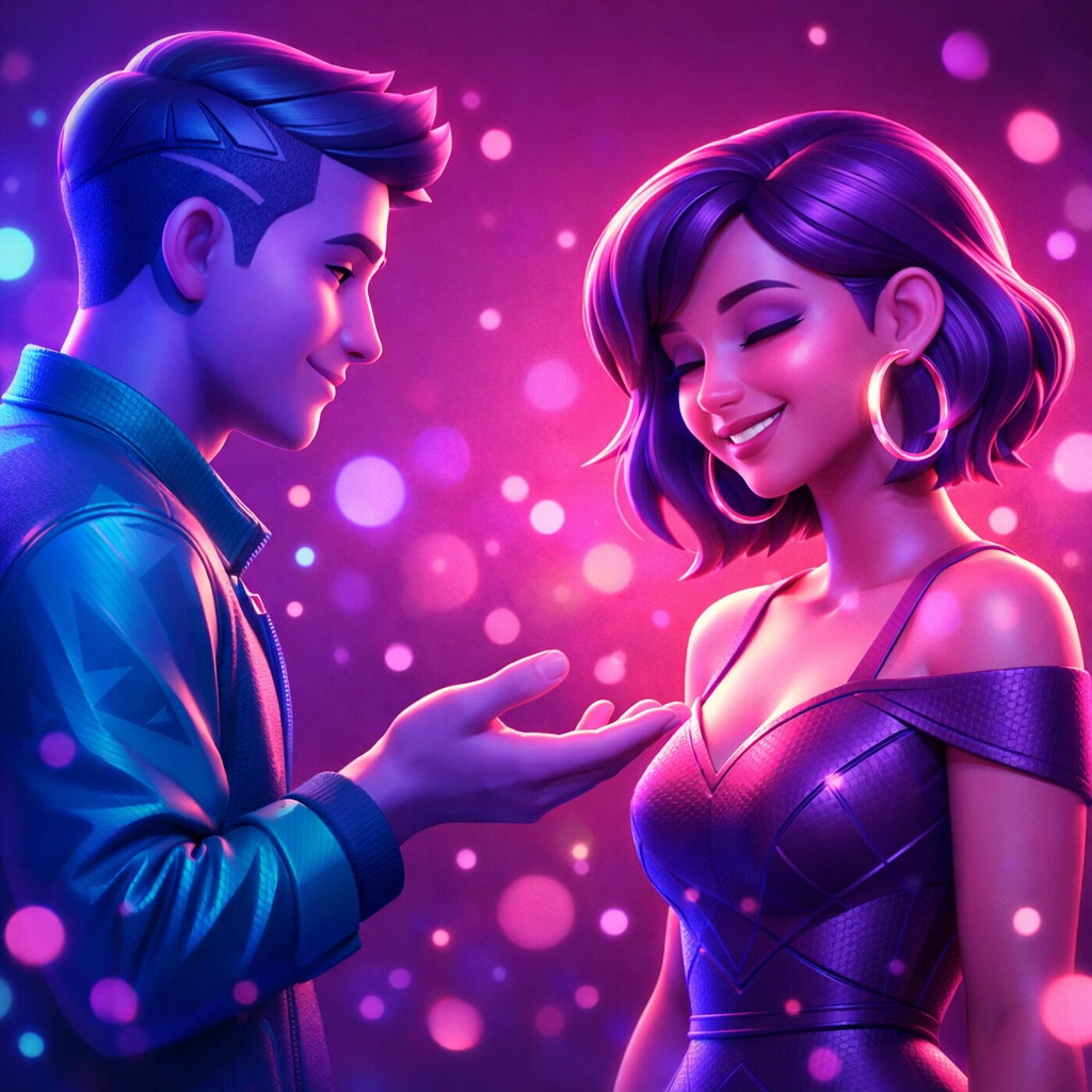 Two people communicating consent during an intimate moment with respectful body language