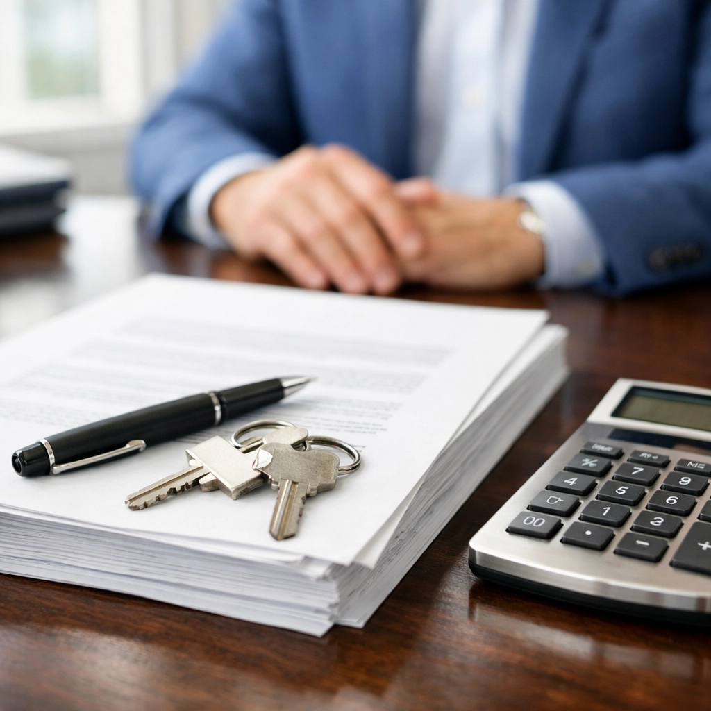Close-up of house keys and legal documents during an Ontario real estate closing in the Waterloo Region.