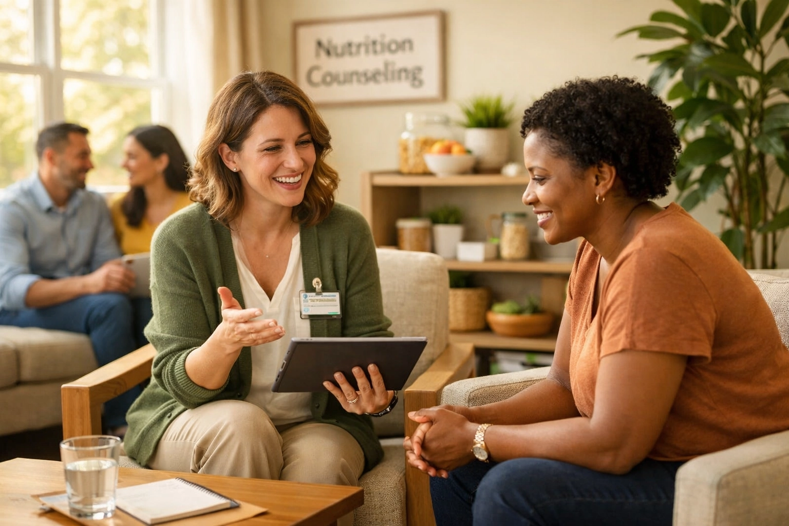 Registered dietitian in Phoenix consulting with client during nutrition therapy session