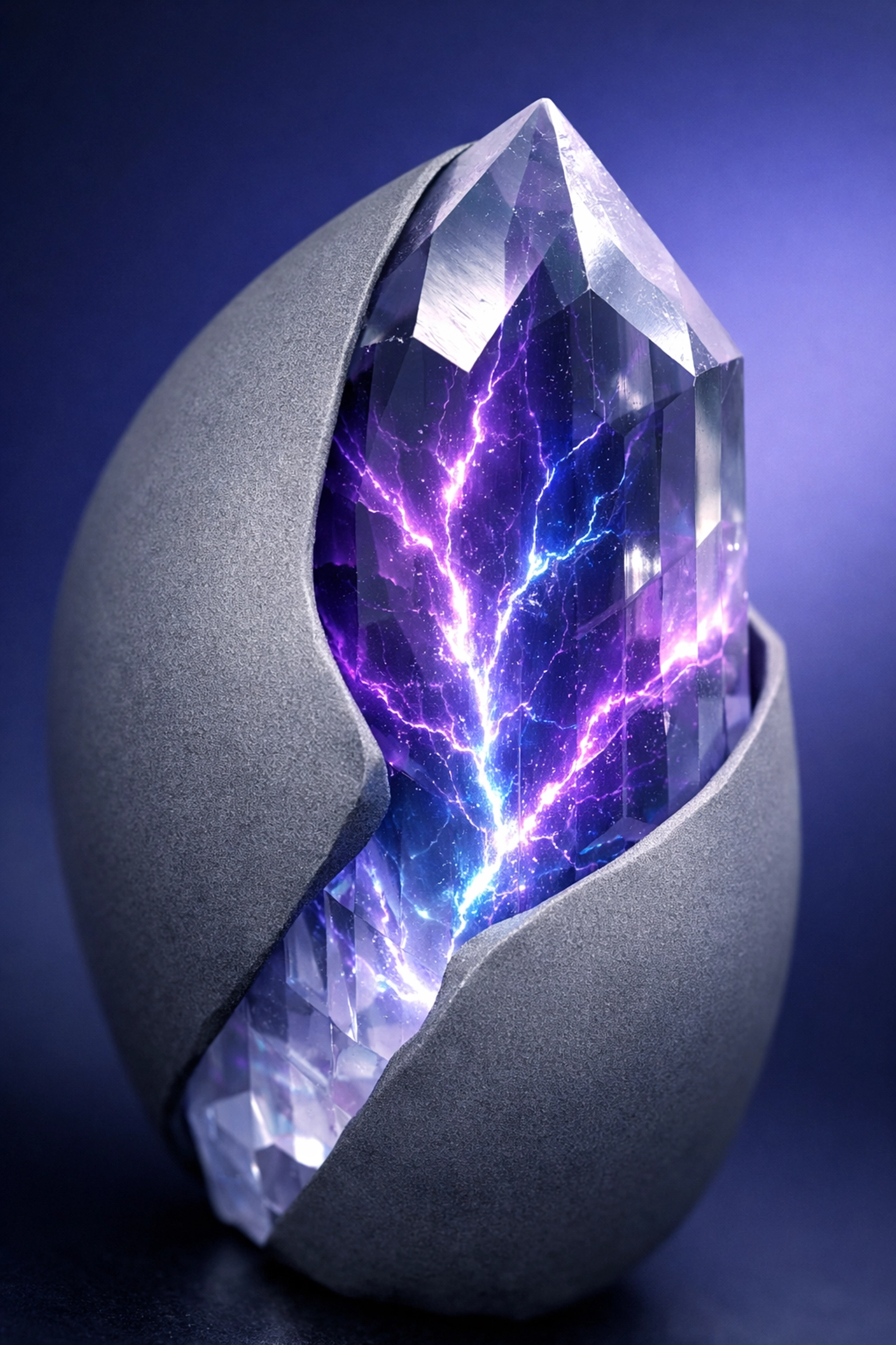 Glowing crystal inside a stone shell representing invisible strength and workplace resilience.