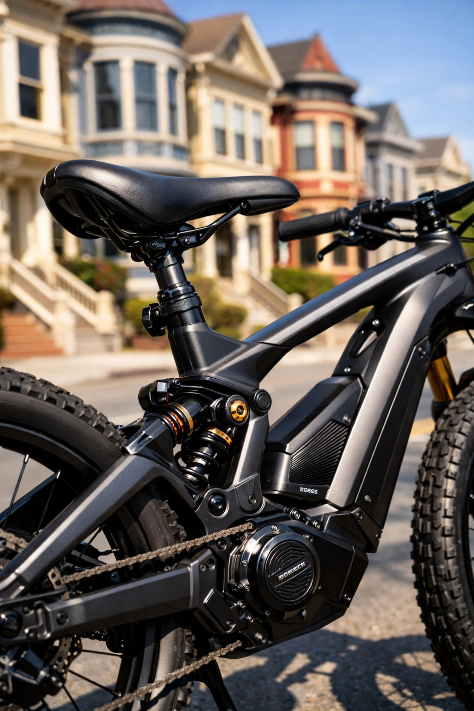 Premium e-bike for san francisco rentals with comfortable saddle and suspension