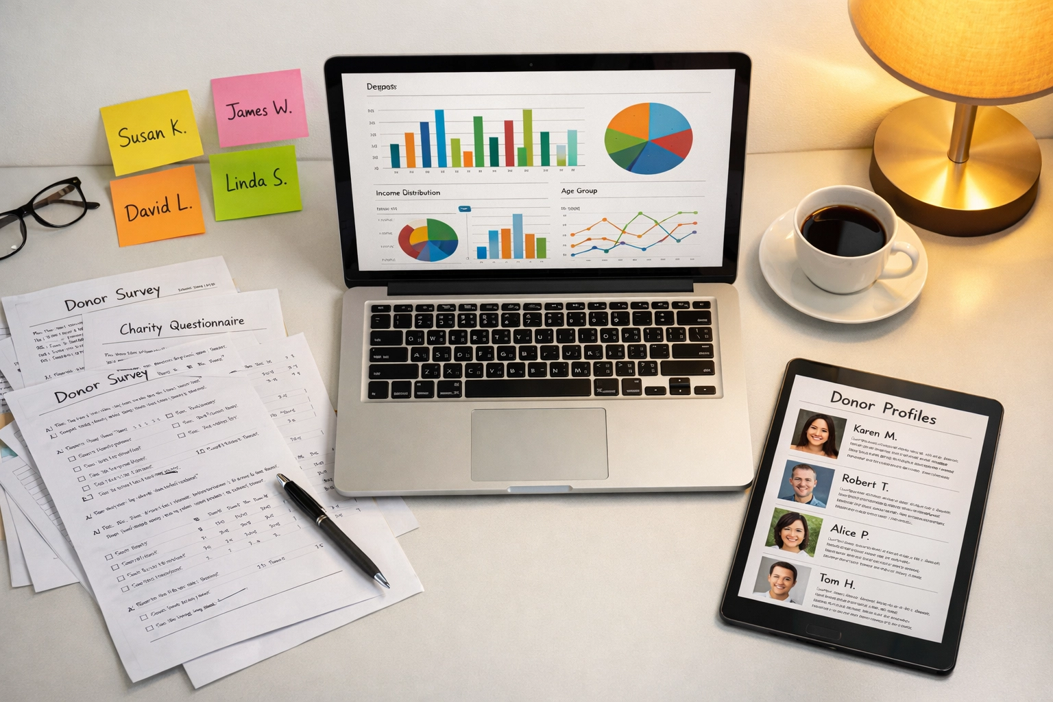 Donor survey forms and data analysis tools for identifying major gift prospects