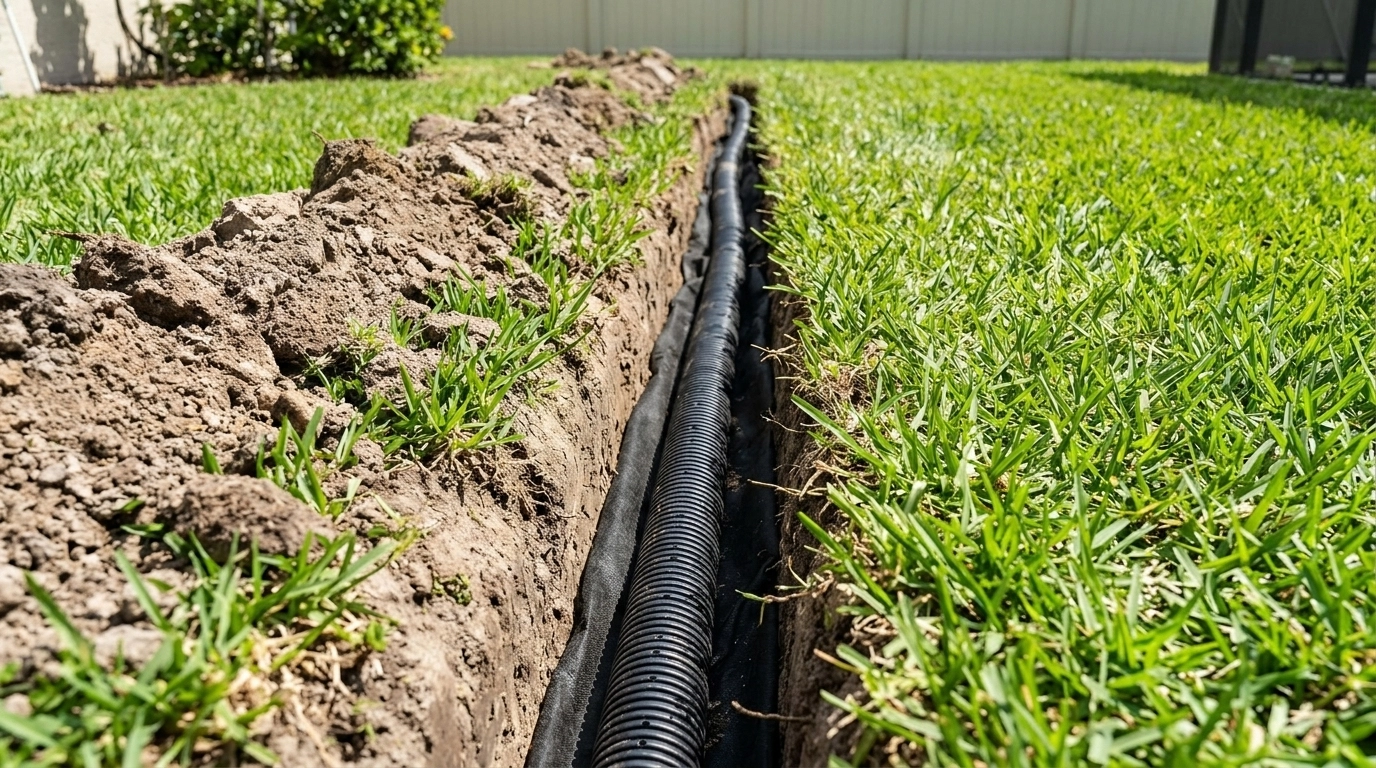Installing a professional French drain system