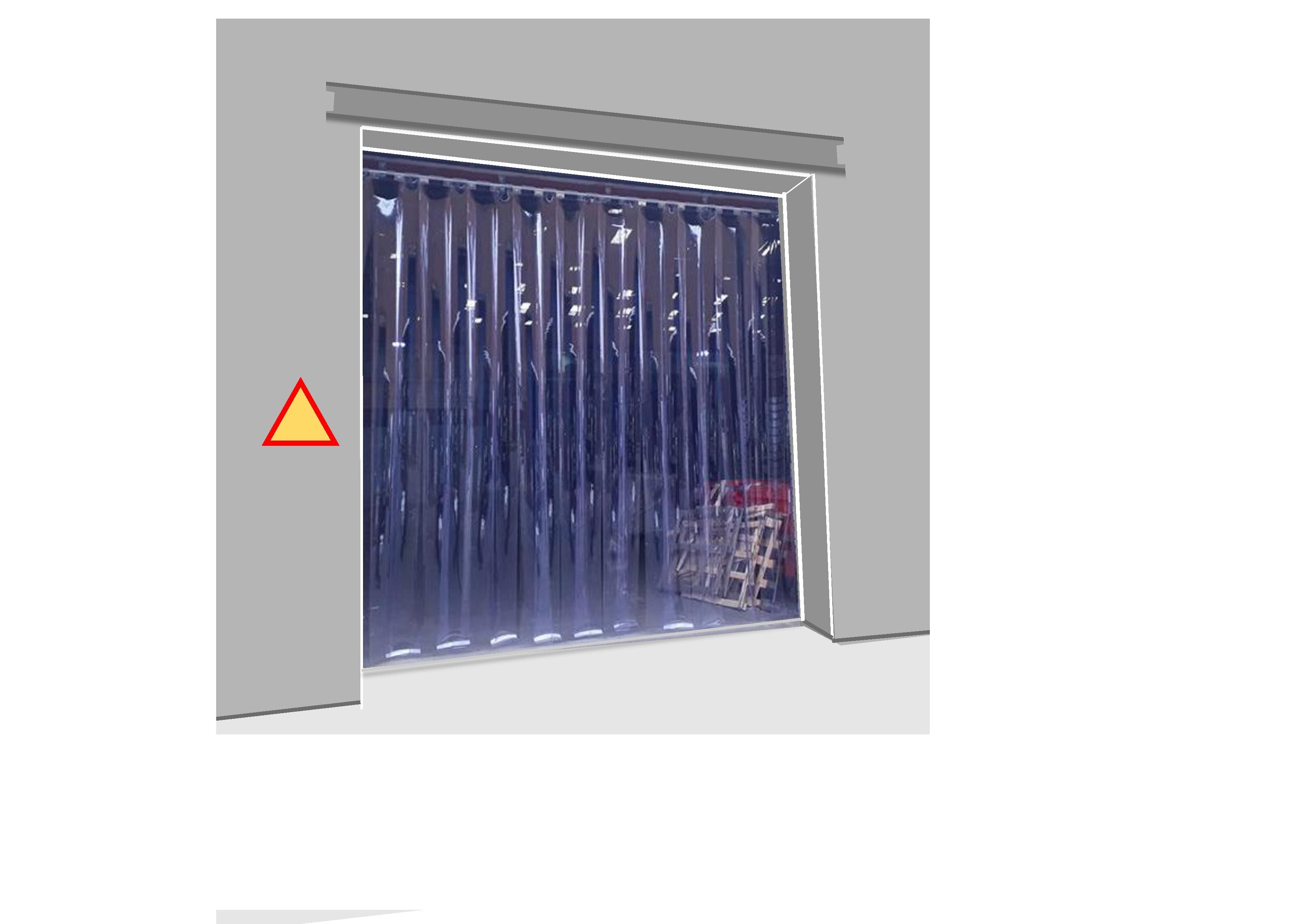 Warehouse PVC strip curtain ensuring clear visibility for forklift safety