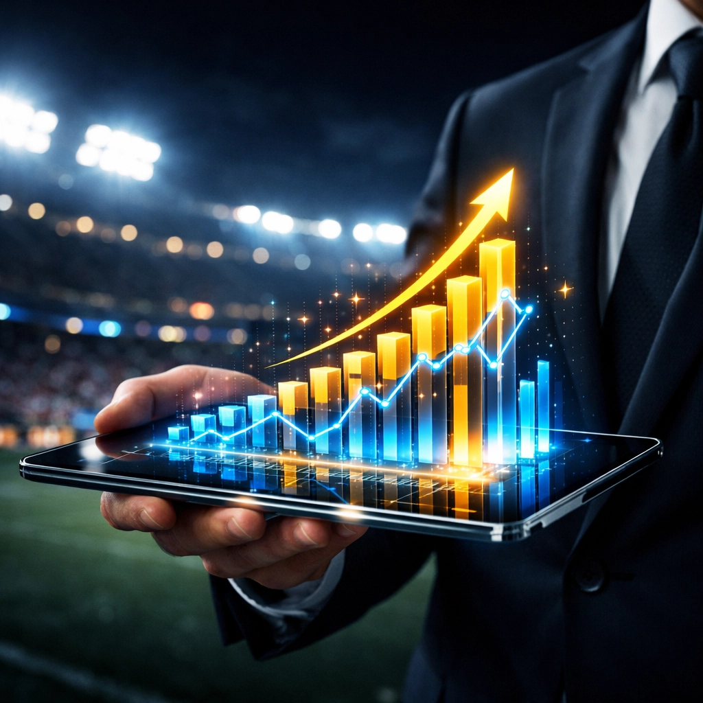 High-performance marketing dashboard displaying billions of Super Bowl impressions and digital growth metrics.