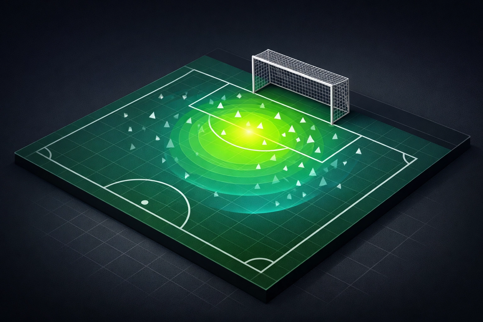 Expected Goals heat map showing shot probability zones in football penalty area