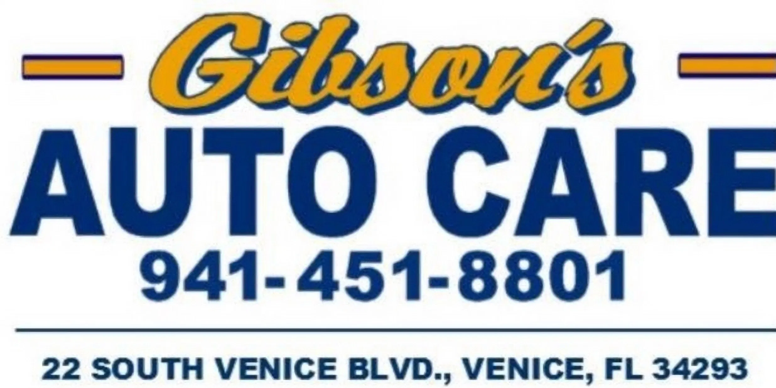Gibson's Auto Care Company Sign