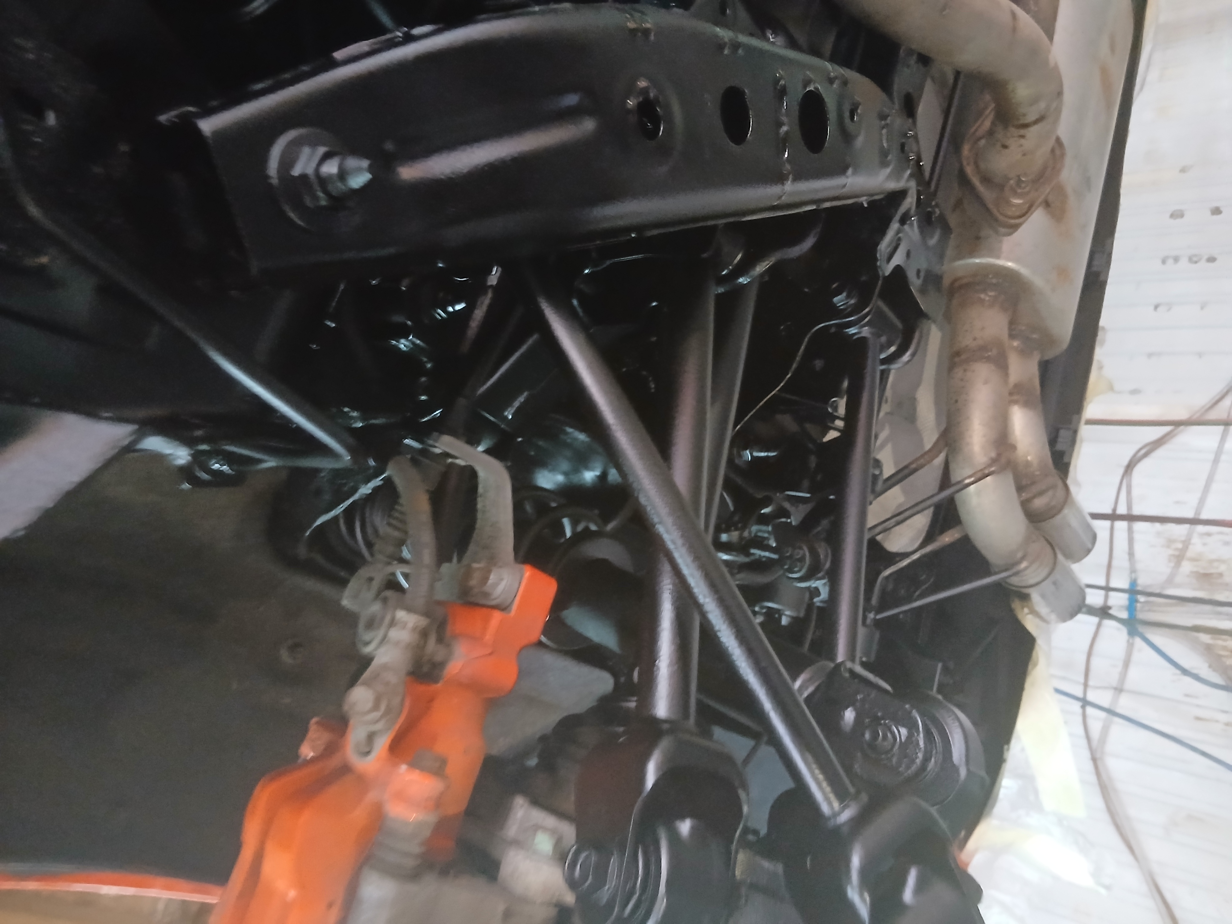 Detailed view of front underbody showing how professional coatings protect complex components