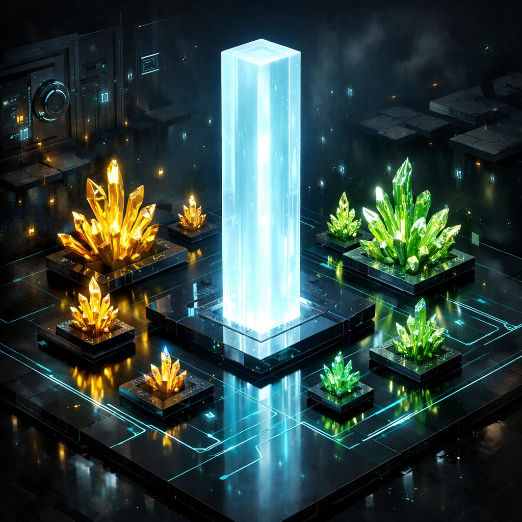 Digital vault representing secure passive yield and merchant asset growth using LUSD within the Larecoin ecosystem.