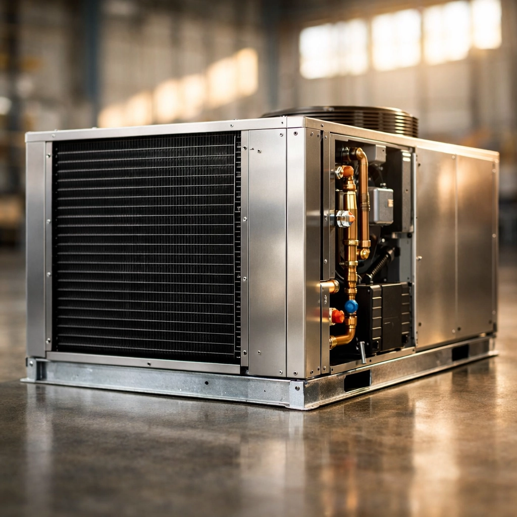 New industrial HVAC unit in a warehouse, qualifying for 2026 bonus depreciation tax filing.