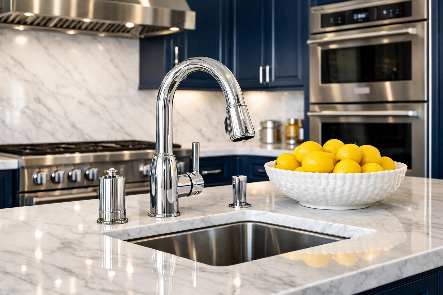 Sparkling luxury kitchen in Leominster MA showing the results of professional deep cleaning services.