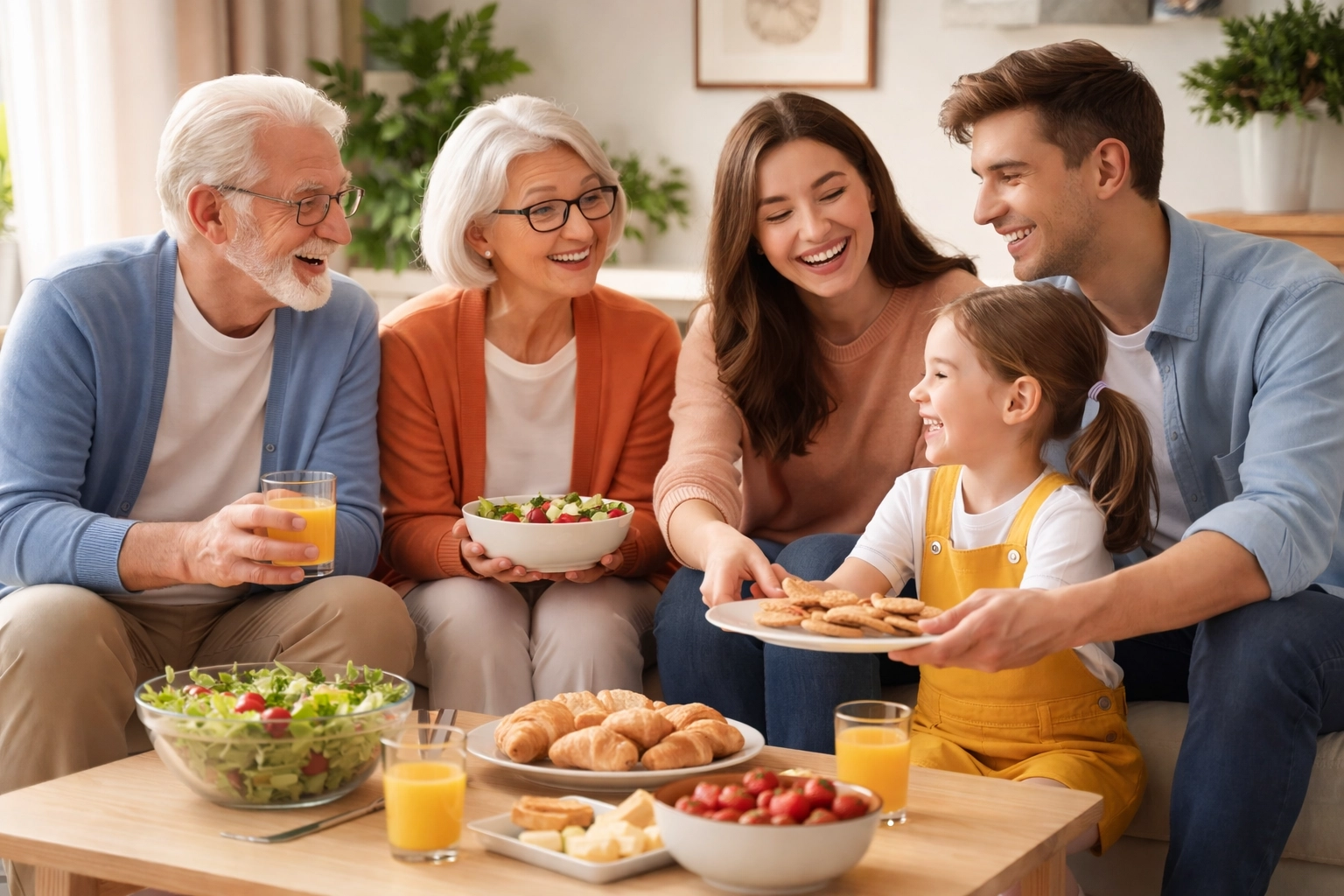 Multigenerational family together at home reflects peace of mind from whole life and burial insurance Multigenerational family together at home reflects peace of mind from whole life and burial insurance