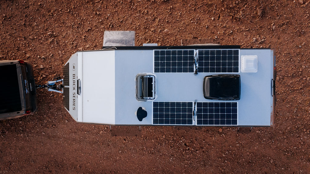 Black Series Off-Road Travel Trailer Aerial View