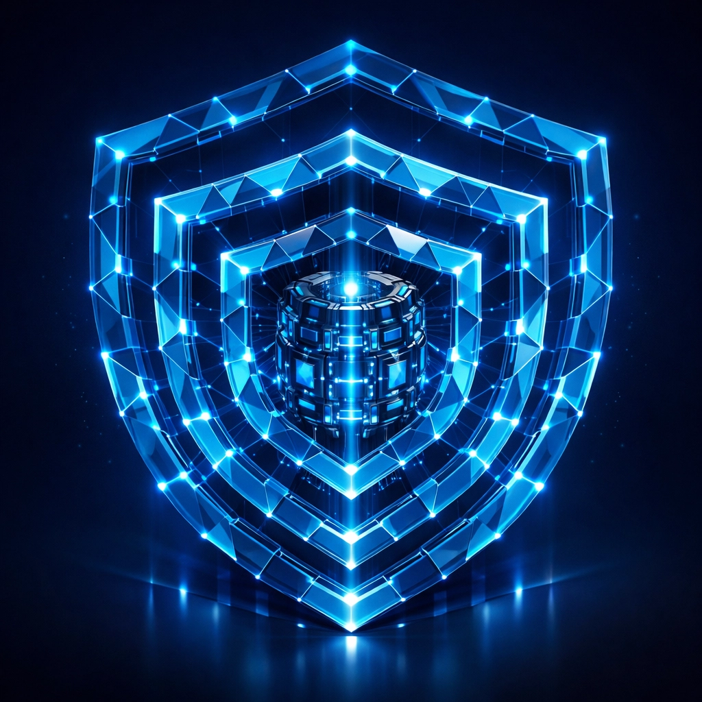 Multi-layered cybersecurity defense protecting a data node using allowlisting and environment segmentation.