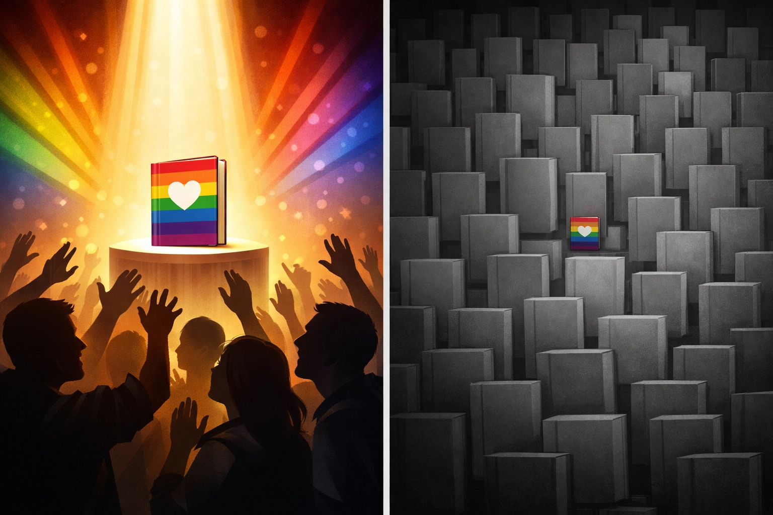 LGBTQ+ book standing out to engaged readers versus lost in mainstream book marketplace