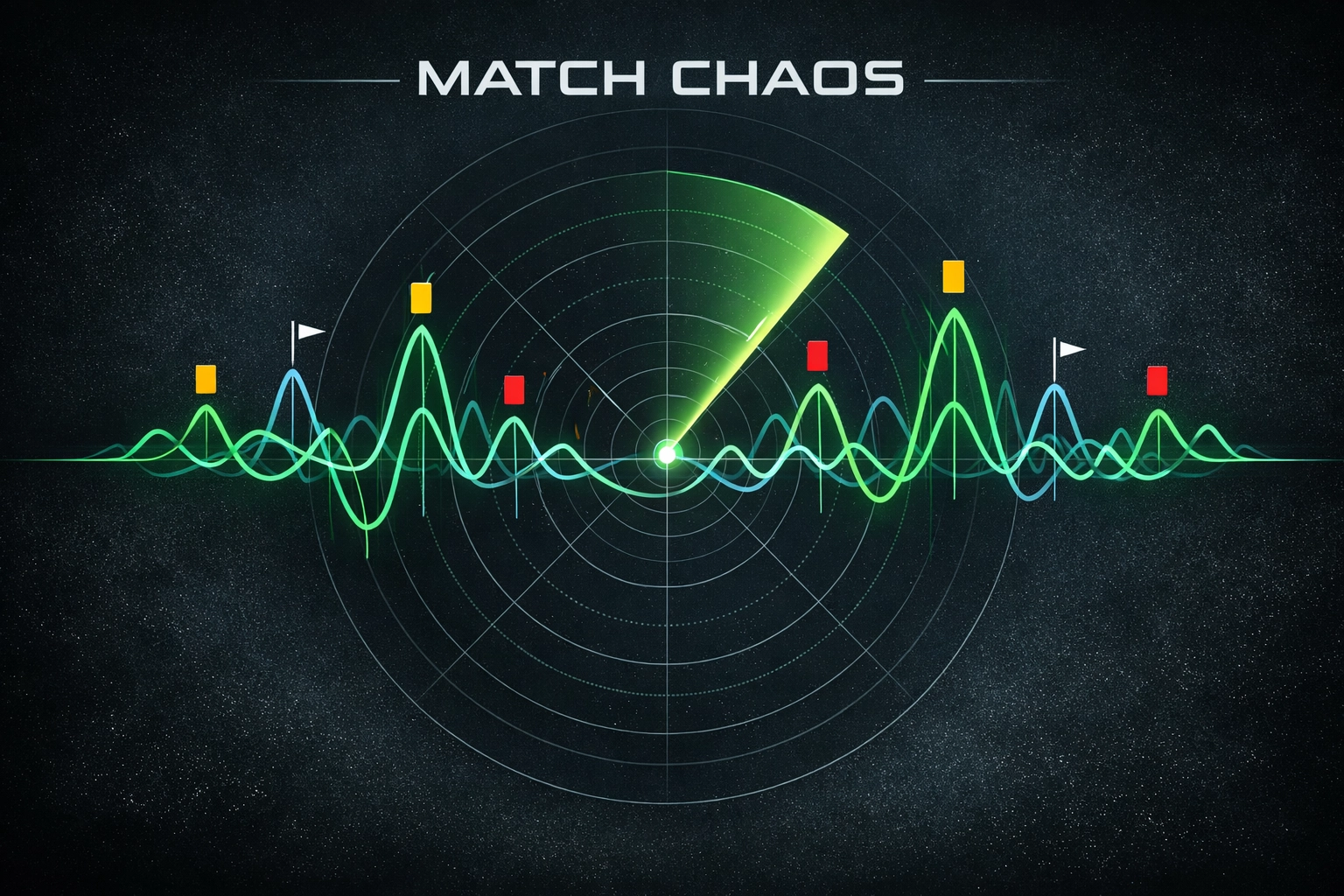 Radar chart displaying football match intensity, corners, and cards for data-led betting decisions.