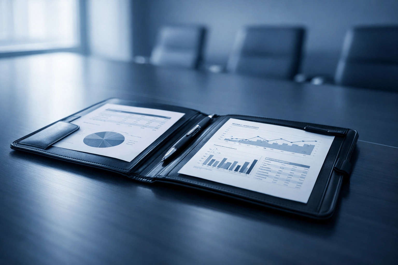 Market analysis documents and financial spreadsheets for business valuation comparisons