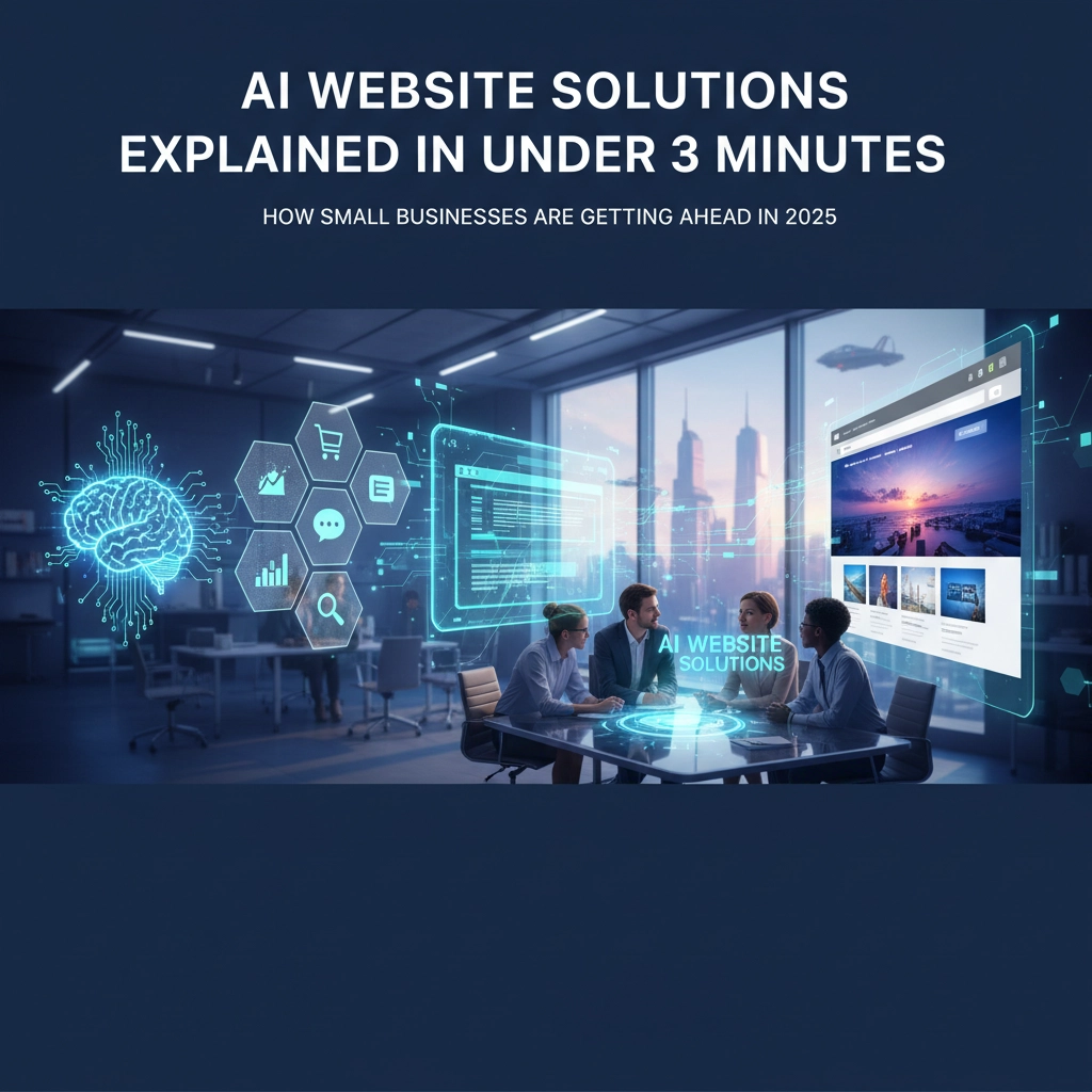 AI Website Design for Small Businesses — Modern responsive site mockups on laptop and phone