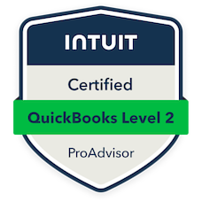 Certified Intuit QuickBooks Level 2 ProAdvisor badge
