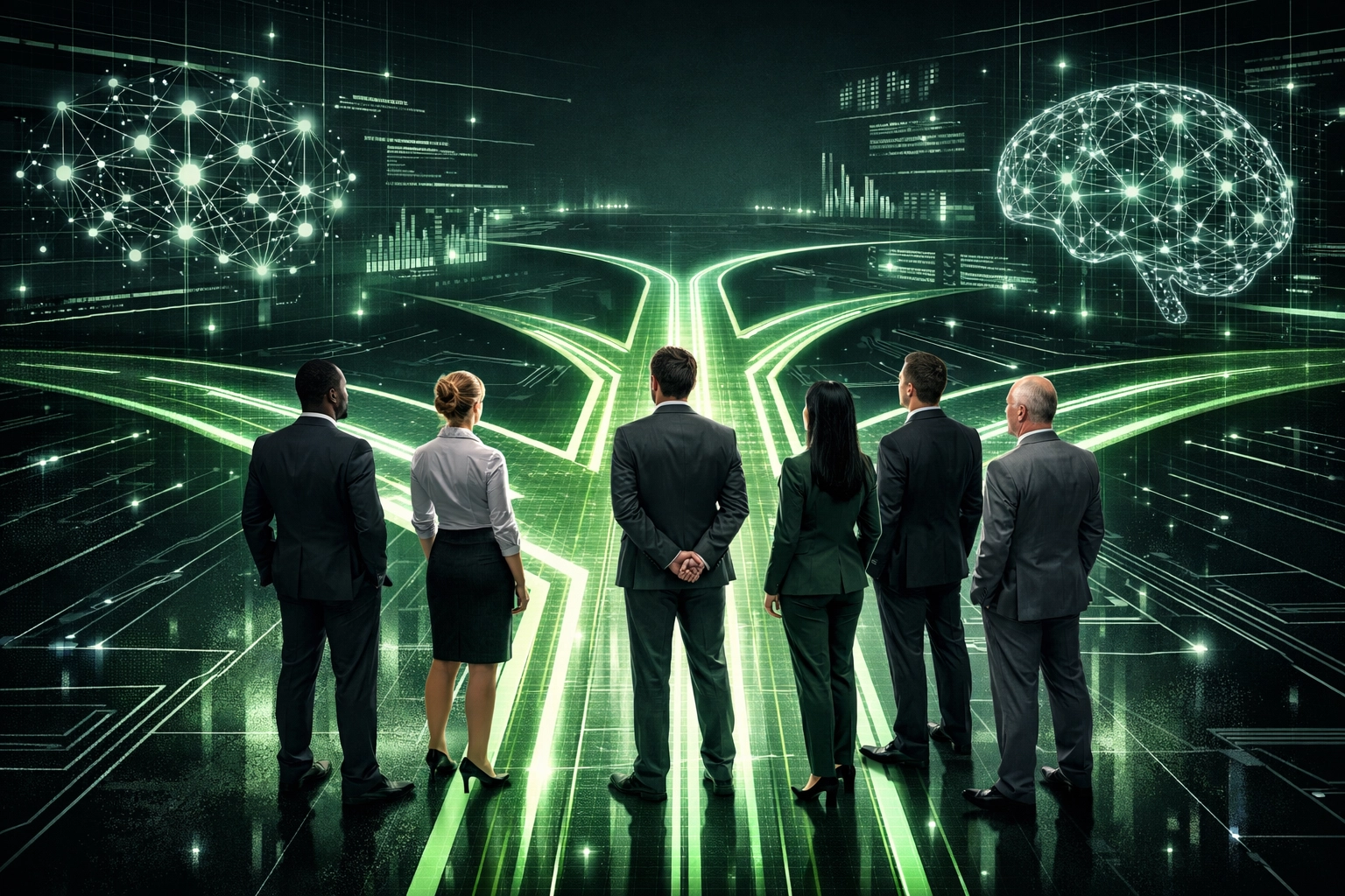 Professionals navigating multiple digital career pathways in modern public sector workforce transition