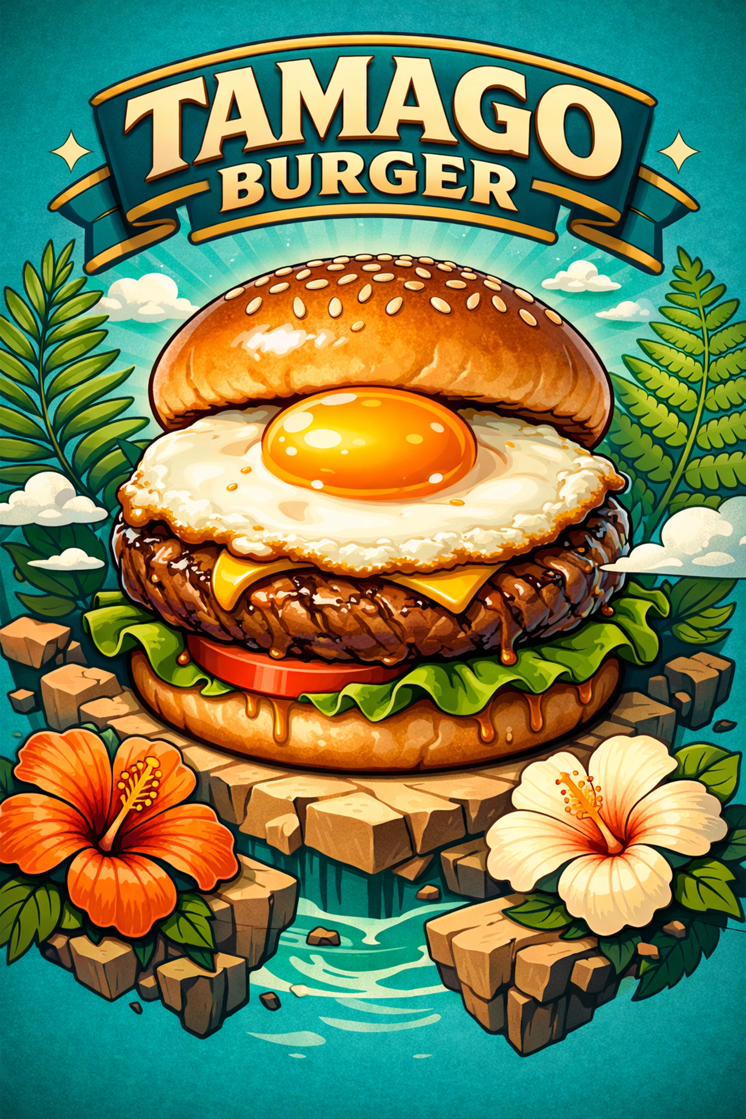 The secret menu Tamago burger with a fried egg and Japanese-inspired seasonings.