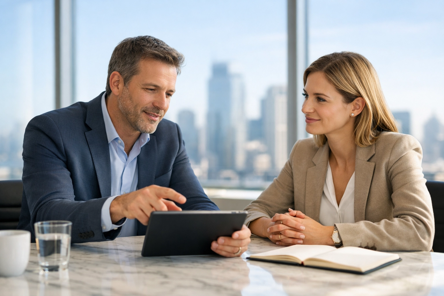Business professionals discussing a debt recovery strategy during a legal consultation at BLaw Vietnam.