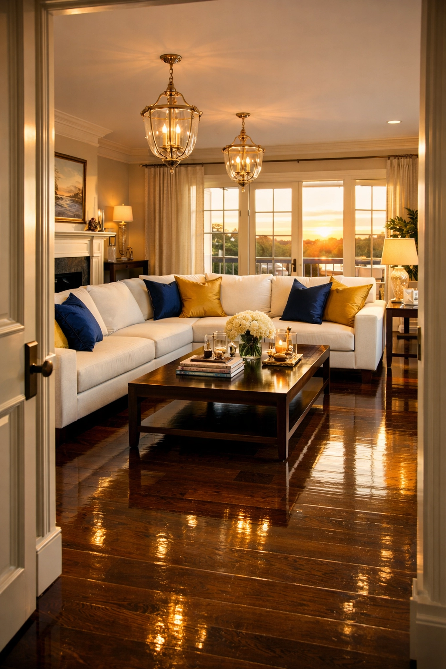 Meticulously dusted Norwell living room showcasing reliable bi-weekly house cleaning for local homeowners.