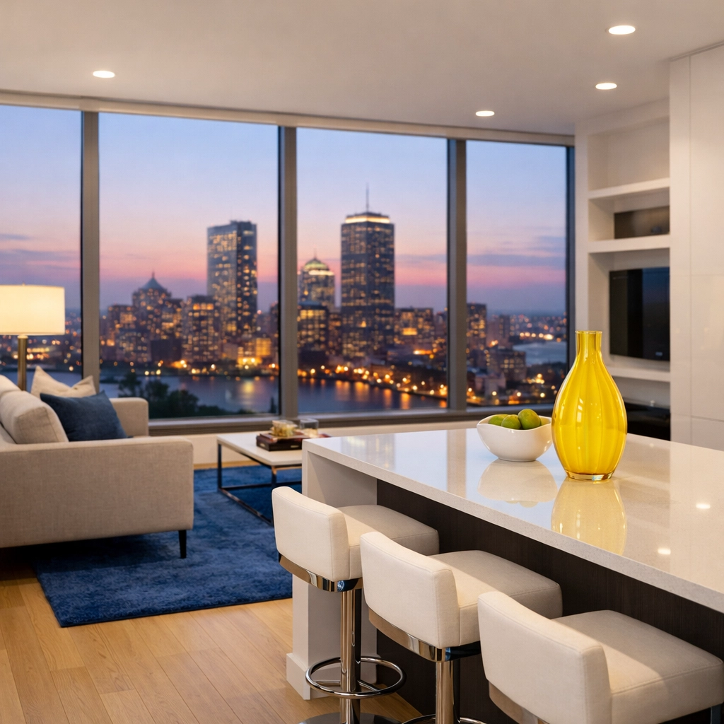 Clean luxury Boston apartment prepared for move-in by a professional deep cleaning service in Massachusetts.