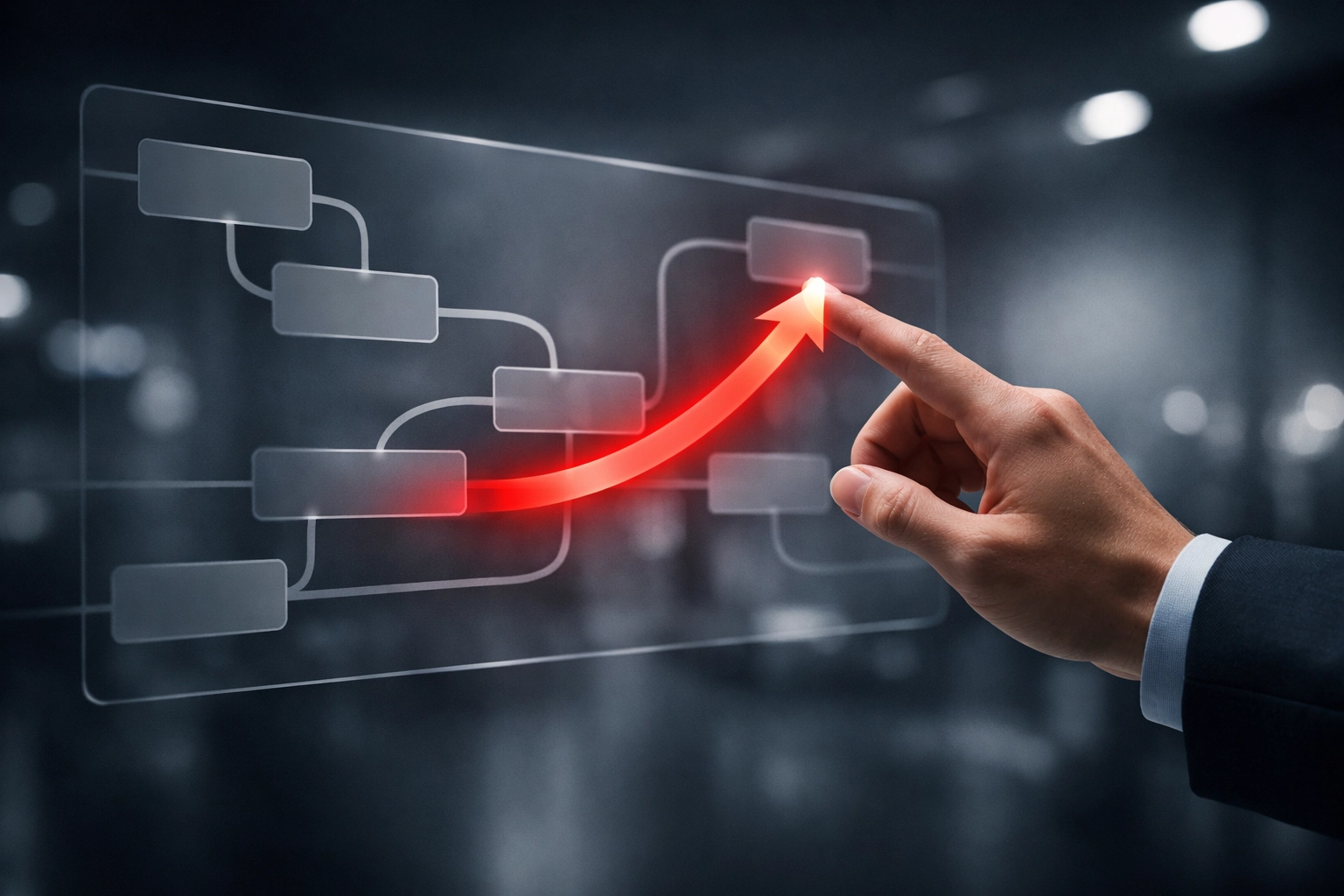 A digital interface showing a clear strategic path for small business growth using AI SEO services.