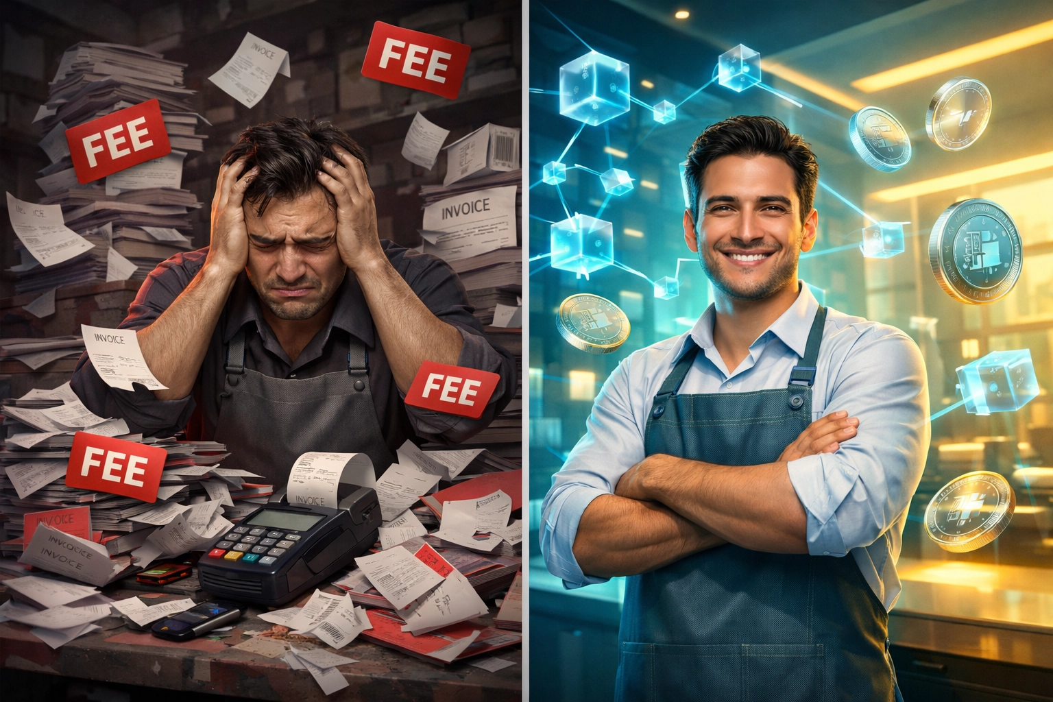 Payment processing cost comparison: traditional fees vs blockchain receivables tokens