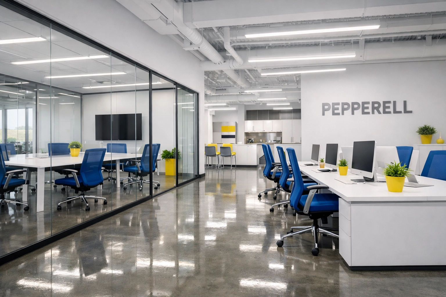 Spotless modern office in Pepperell showing professional commercial and house cleaning Pepperell MA standards.