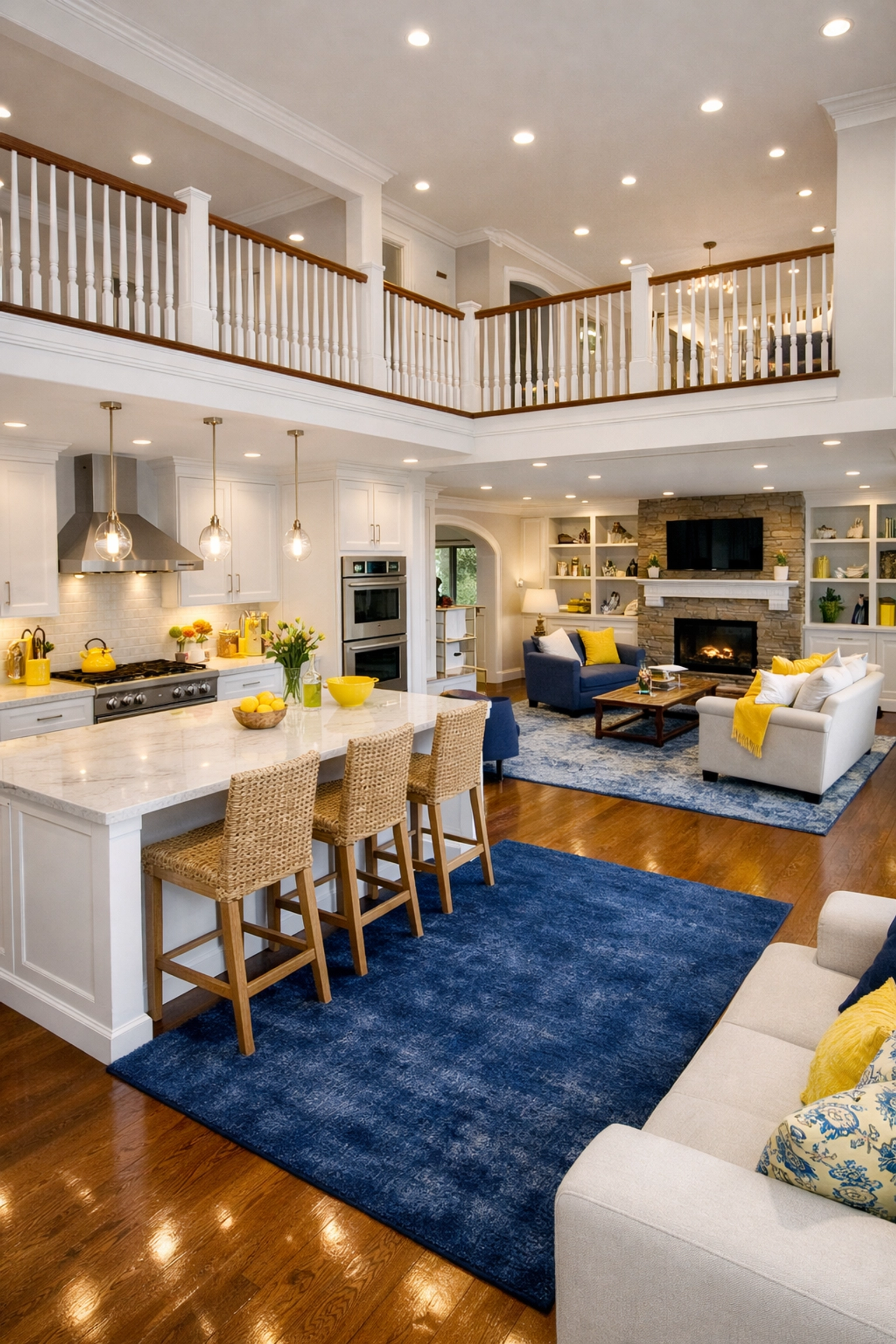 A spotless, open-concept kitchen and living area showcasing the best House Cleaning Belmont MA.