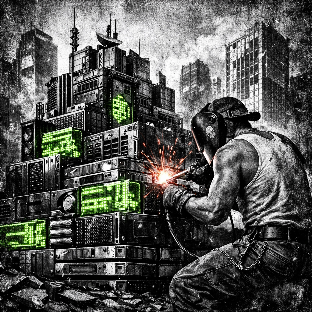 Building digital infrastructure from hard drives and open source code for platform independence