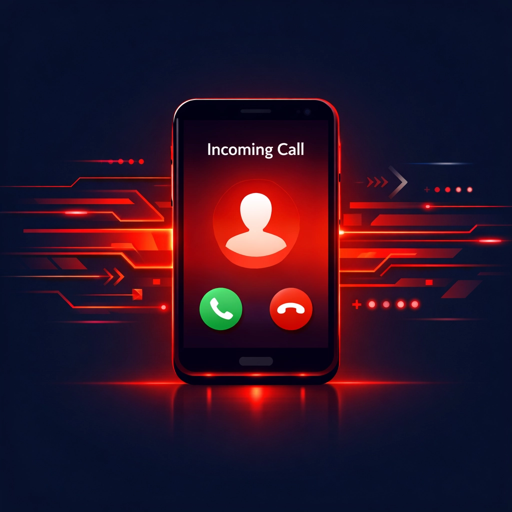 Smartphone receiving an incoming call from a lead-generating tradesman website.