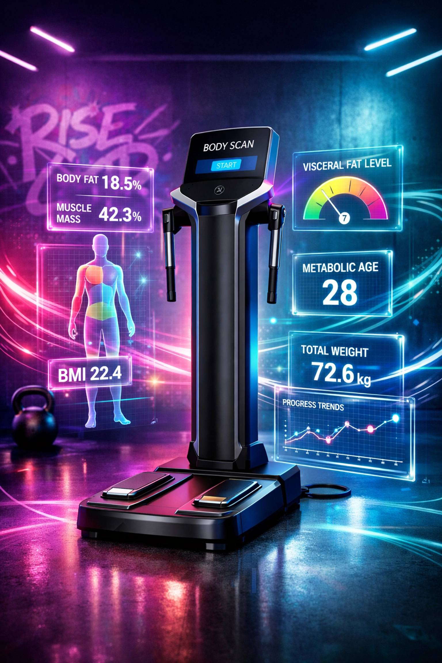 InBody scan technology displaying body composition metrics for personalized meal plans