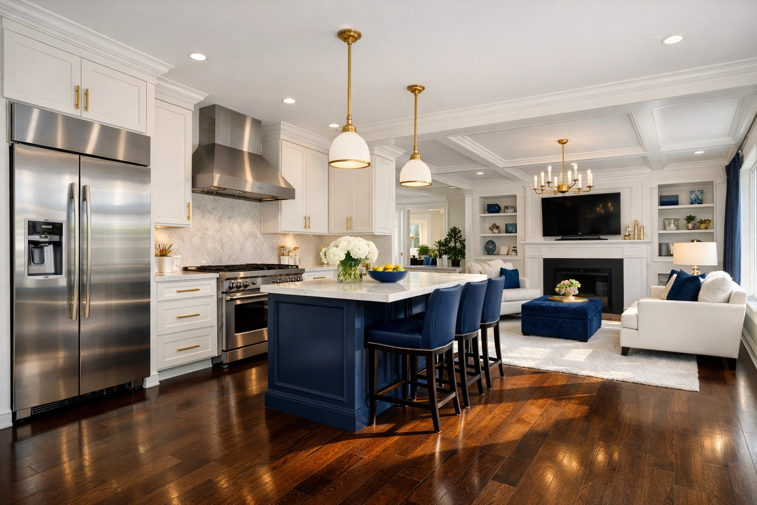 Dust-free Shrewsbury home interior showcasing high-traffic areas after a thorough house cleaning.