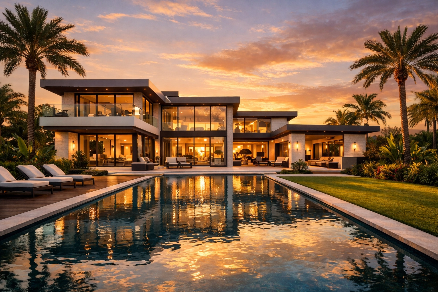 Luxury Orlando home at sunset representing a successful Florida real estate investment and seamless closing.