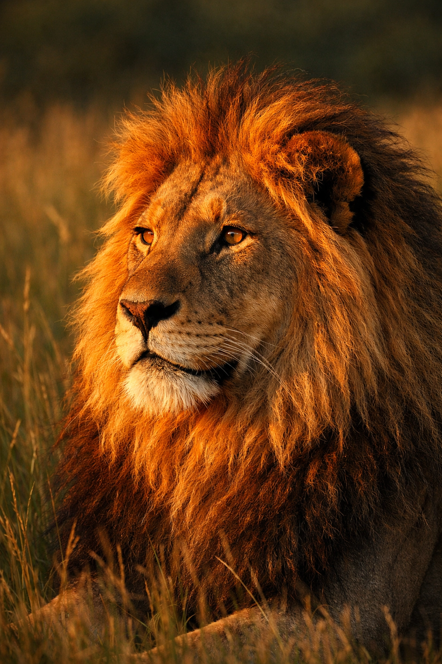 Male lion with a golden hour glow illustrating professional lighting for zoo animal photography.