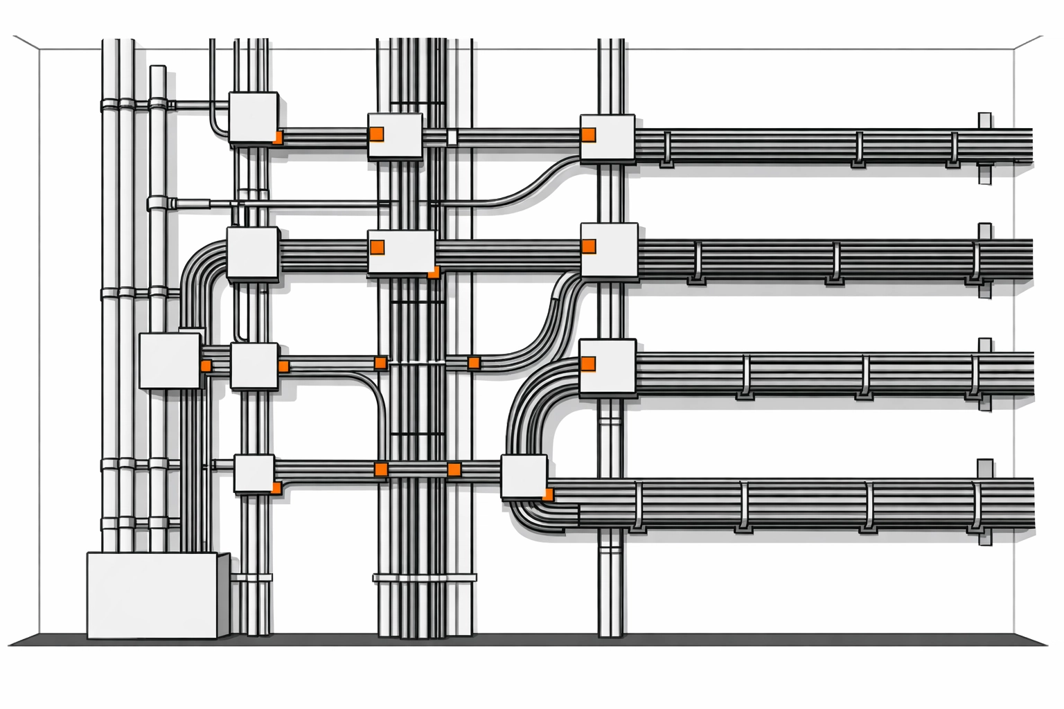 Strukturierte Steigleitungen für normgerechte Elektro-Projekte und E-Befunde in Klosterneuburg.