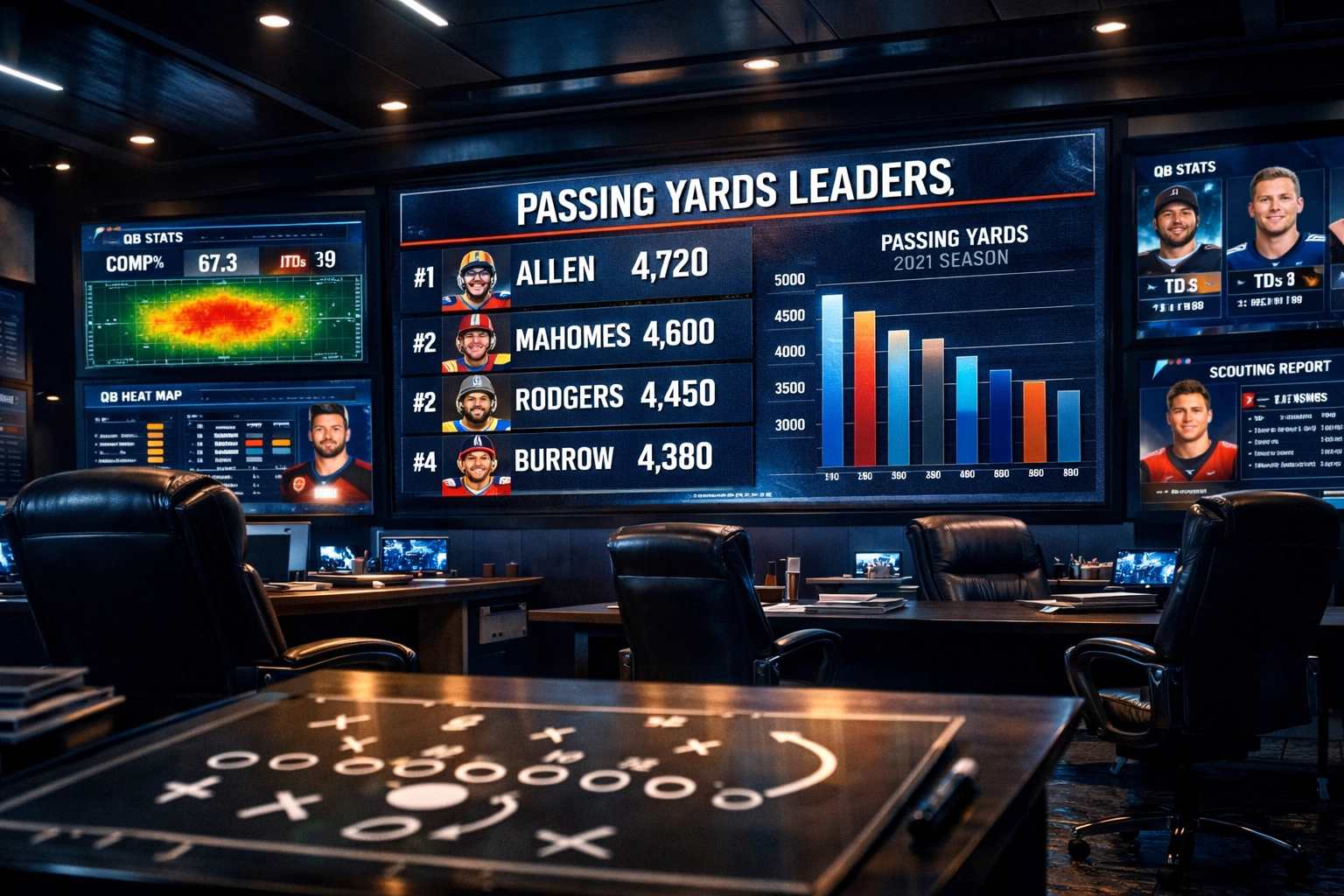 Transfer portal war room tracking quarterback statistics and elite QB prospects for 2026 recruiting cycle