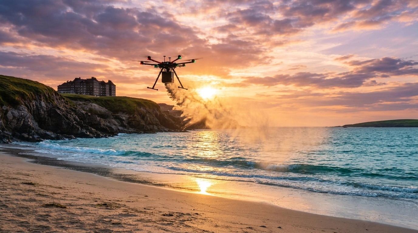 Ashes Scattering at Porthpean Beach, Cornwall
