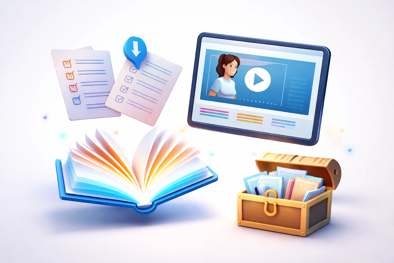 Digital product bundle including eBooks, video courses, and checklists promoting cheap affiliate marketing mastery