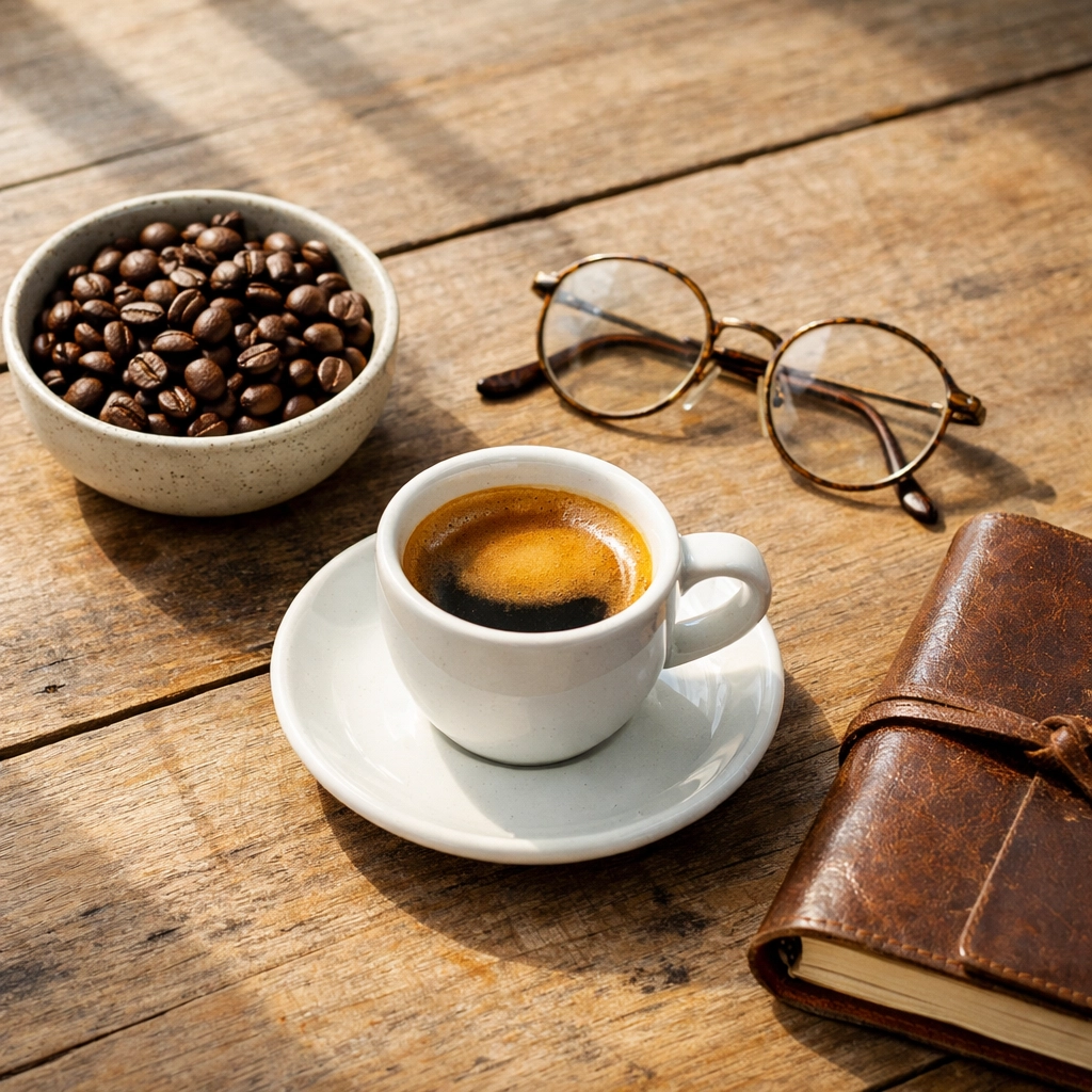 Freshly roasted specialty coffee beans and espresso cup, representing expert wholesale coffee support.