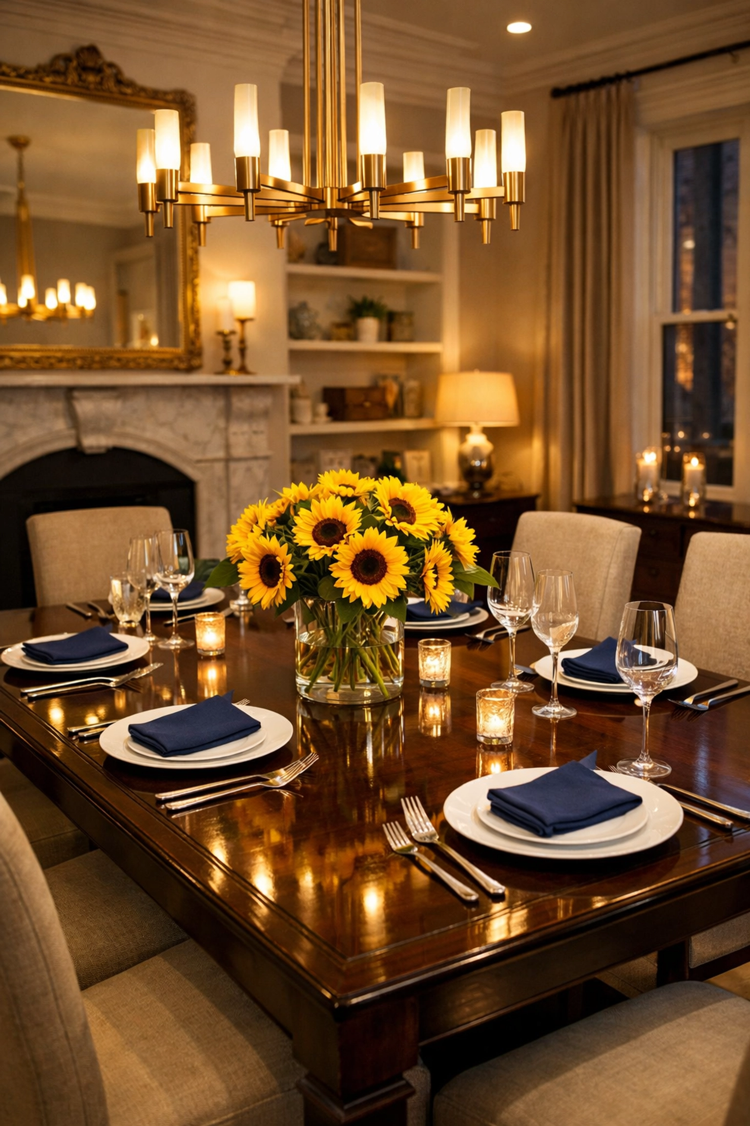 Elegant dining room in a Boston brownstone, guest-ready thanks to expert house cleaning services MA.