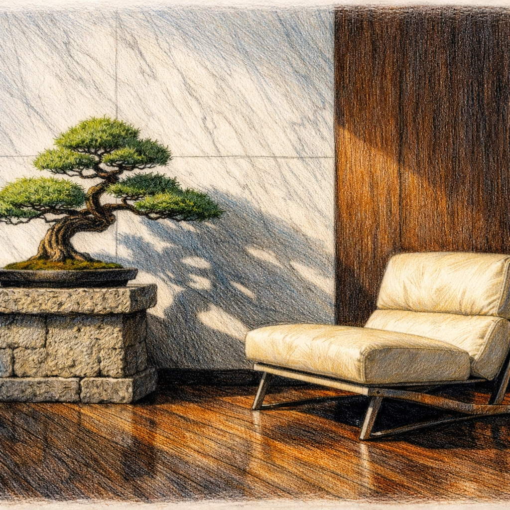 Luxury hotel lounge blending East and West styles in boutique hotel interior design.