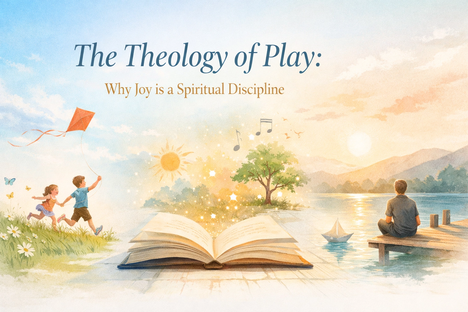 We've got it all wrong about joy. Somewhere along the way, we started treating joy like dessert, something you earn after you finish your spiritual vegetables. Work hard, pray harder, serve until you're exhausted, and maybe  then you can enjoy yourself. But what if joy isn't the reward for spiritual discipline? What if joy is  the spiritual discipline?  Play Isn't a Four-Letter Word (Well, Technically It Is)  When you hear "spiritual discipline," you probably think of fasting, prayer, Bible study, or solitude. Noble practices, absolutely. But play? That sounds suspiciously like... fun. And fun feels frivolous when there's kingdom work to do. Here's the plot twist: Creation itself is divine play. God didn't create the world because He needed something. He created out of sheer, gratuitous love: the kind of love that overflows into laughter, beauty, and dancing dust particles in sunbeams. If creation is God's playground, then play is written into the fabric of reality itself. Think about it. God could have made a purely functional universe. Gray skies. Efficient animals. Tasteless but nutritious food. Instead, we got peacocks, pizza, and the northern lights. That's not necessity: that's play.  Prayer Is Playing With God  Here's something that might blow your mind: liturgical worship: all that ritual, music, poetry, and movement: is actually play. Theology itself grows from the soil of playful worship. When we sing hymns, light candles, or raise our hands in praise, we're not being productive. We're playing. Prayer is the ultimate form of play because it's an activity whose ends are fulfilled in the doing itself. You don't pray to check something off a list (though we've all tried). You pray because the connection with God is the point. Just like throwing a ball with your kid isn't about perfecting their catching technique: it's about being together. This reframes everything. Suddenly, those "unproductive" moments of worship aren't time wasted. They're the main event.  The Counterculture of Uselessness  We live in a world obsessed with productivity. Every minute must be optimized. Every activity must have an ROI. Even our rest needs to make us more efficient workers. Play flips this script entirely. When you build a sandcastle with your nephew, what's the measurable outcome? When you dance in your kitchen to your favorite song, what did you accomplish? When you doodle in the margins of your journal, what value did you create? Nothing. And that's precisely the point. Play refuses to be instrumentalized. It exists for its own sake. And in a culture that constantly asks "what's the use?": that refusal is downright prophetic. Play declares that some things matter not because they're useful, but because they're beautiful, joyful, and good. Your loved ones aren't tools to accomplish tasks. Your life isn't a productivity machine. The best things: love, laughter, beauty: resist being reduced to means toward an end. They're the end itself.  Joy as Gratitude in Motion  Here's another way to think about it: Play is embodied thanksgiving. When a child spins in circles until they're dizzy, they're celebrating the gift of motion. When you savor a perfectly ripe peach, you're thanking God for taste buds. When you laugh until your stomach hurts with friends, you're honoring the gift of community. Play says, "I see what You've given me, God, and I'm not going to let it go unnoticed." This makes joy a discipline of attention. It trains us to notice the abundance all around us: life, breath, color, sound, relationship, freedom. We're swimming in gifts, but we're often too busy to notice. Play forces us to slow down and actually receive what's been given. Thanksgiving isn't just words. It's living like you believe the gifts are real and good.  Faith Training Disguised as Fun  Here's where it gets really interesting: Play trains us for faith. When kids play make-believe, they practice something profound. They agree to a set of imaginary rules and then act as if those rules are real. The floor is lava. This stick is a sword. We're astronauts exploring Mars. This isn't escapism: it's practice for living by faith. Faith requires us to creatively imagine the reality God has promised and then live as if it's true, even when we can't see it yet. The kingdom is here. Death doesn't have the final word. Love wins in the end. We act on these promised realities before they're fully manifested. Play develops that imaginative muscle. It teaches us to embrace spontaneity, navigate uncertainty, and trust that the game has a good ending even when we can't see the final score. Children instinctively understand something adults forget: Playing doesn't mean the stakes aren't real. It means you're free to engage fully without being controlled by fear.  Reclaiming Your Birthright  So how do we actually practice this discipline of joy? Start small. Dance while you do the dishes. Take the scenic route. Spend ten minutes doing something utterly "unproductive" that you love: sketching, playing an instrument, kicking a soccer ball around. Notice when you feel guilty for enjoying yourself. Ask where that guilt comes from. Is it from God, who called His creation "very good"? Or is it from a productivity culture that can't stand inefficiency? Build margin into your schedule specifically for play. Not "self-care" that makes you more productive. Not "hobbies" that might generate side income. Just play. Activities you do simply because they're delightful. Invite others in. Play is inherently relational. Board games, pickup basketball, making music together, cooking an elaborate meal for no special reason: these aren't distractions from spiritual life. They're expressions of it.  The Serious Business of Not Being Serious  Here's the beautiful paradox: Taking joy seriously requires not taking ourselves too seriously. God isn't a taskmaster demanding constant output. He's a Father inviting us to delight in His gifts. He's an artist who painted sunsets no one would see. He's a comedian who made penguins waddle. The kingdom of God belongs to those who receive it like little children: and children know how to play. They know that imagination isn't escapism; it's practice for seeing what's really there. They know that gifts are meant to be enjoyed, not just acknowledged. They know that relationship is the point, not the means to some other end. Maybe it's time we remembered. So go ahead. Play. Dance. Create something beautiful that serves no practical purpose. Laugh until it hurts. Take delight in the good gifts all around you. It's not frivolous. It's not a waste. It's not something you'll get to someday when all the "real" work is done. It's spiritual discipline. It's kingdom work. It's living like you actually believe God is good and His gifts are worth celebrating. And that might be the most countercultural thing you do all week.