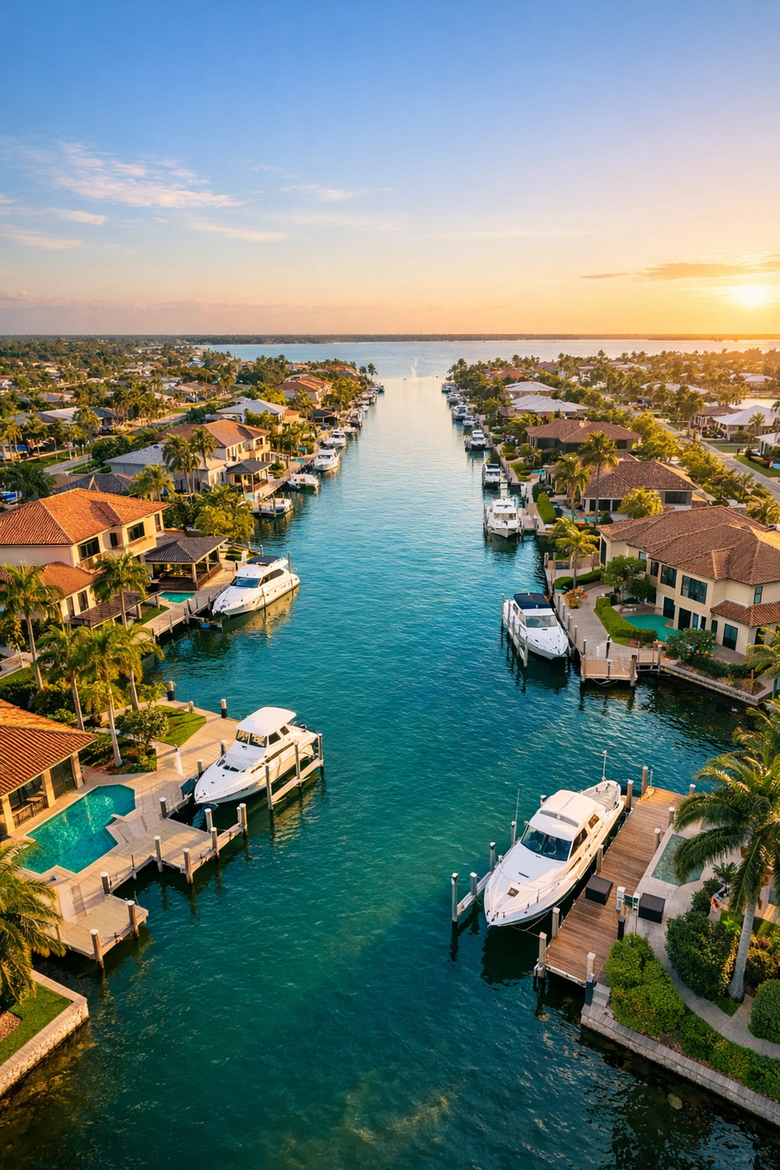 Cape Coral Southeast quadrant waterfront homes with boat docks and Gulf access canals