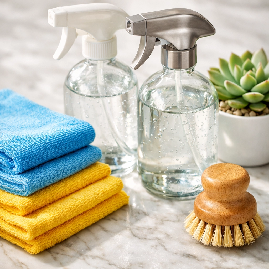 Eco-friendly green cleaning supplies used for safe house cleaning in Southborough.