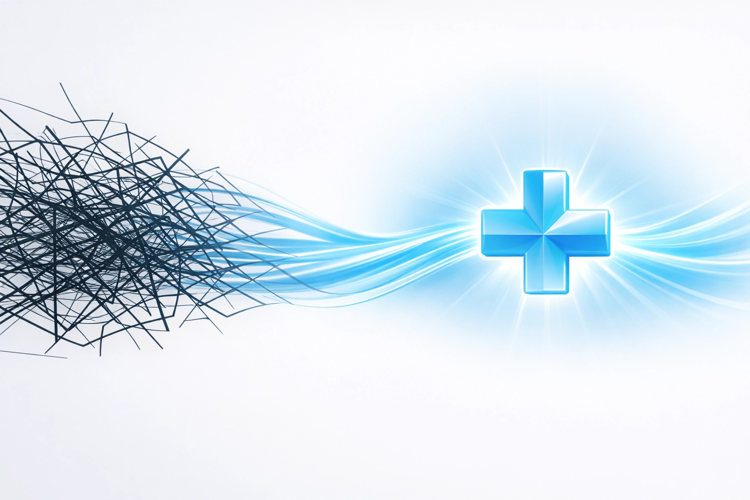 Abstract visualization of EHRIO Pro automating chiropractic intake workflows to eliminate administrative chaos.