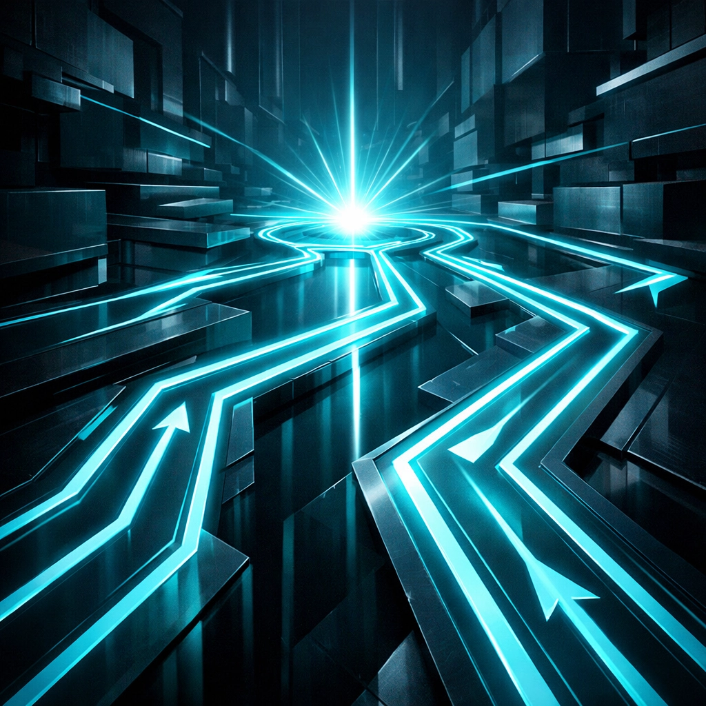 Abstract path representing a seamless user journey for high-end e-commerce website development.